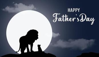 Happy Father Day night background with moon vector