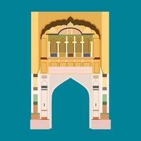 vector ilustración de mezquita edificio con arqueado ventanas