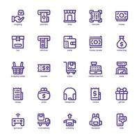 Shopping and Payment icon pack for your website, mobile, presentation, and logo design. Shopping and Payment icon basic line gradient design. Vector graphics illustration and editable stroke.