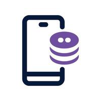 mobile database icon. vector dual tone icon for your website, mobile, presentation, and logo design.