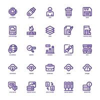 Data Storage icon pack for your website, mobile, presentation, and logo design. Data Storage icon basic line gradient design. Vector graphics illustration and editable stroke.