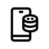 mobile database icon. vector line icon for your website, mobile, presentation, and logo design.