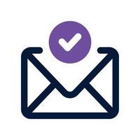 email verification icon. vector dual tone icon for your website, mobile, presentation, and logo design.