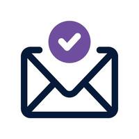 email verification icon. vector dual tone icon for your website, mobile, presentation, and logo design.