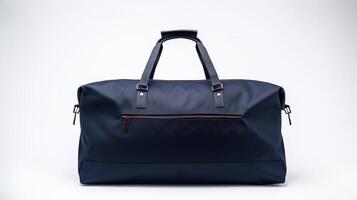 AI generated Navy Blue Duffel Bag isolated on white background with copy space for advertisement. AI Generated photo