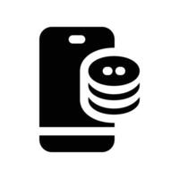 mobile database icon. vector glyph icon for your website, mobile, presentation, and logo design.