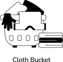 Trendy Cloth Bucket vector