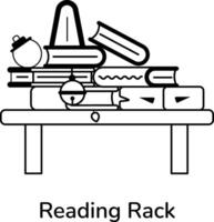 Trendy Reading Rack vector