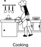 Trendy Cooking Concepts vector