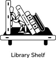 Trendy Library Shelf vector