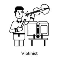 conceptos de violinista de moda vector