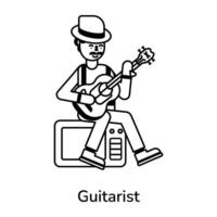 conceptos de guitarrista de moda vector