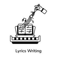 Trendy Lyrics Writing vector