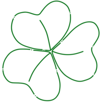 Shamrock line doodle, three-leaf clover outline icon, decorative element for St. Patrick's day png