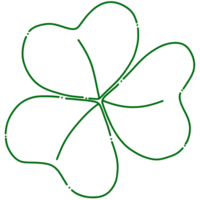 vitklöver linje klotter, trebladig klöver översikt ikon, dekorativ element för st. Patricks dag png