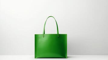 AI generated Green Tote Bag isolated on white background with copy space for advertisement. AI Generated photo