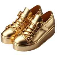 ai generado dorado Zapatos png