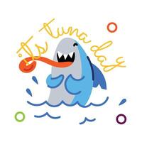 Trendy Tuna Day vector