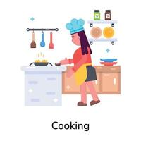 Trendy Cooking Concepts vector