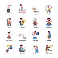 Set of Traditional Music Flat Icons vector