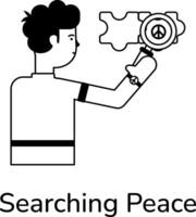 Trendy Searching Peace vector