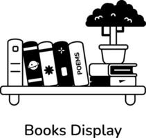 Trendy Books Display vector