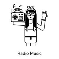 Trendy Radio Music vector