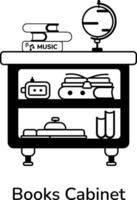 Trendy Books Cabinet vector