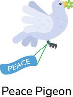 Trendy Peace Pigeon vector