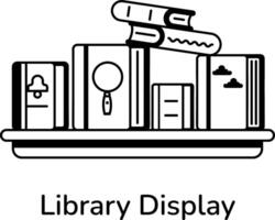 Trendy Library Display vector