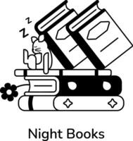 Trendy Night Books vector