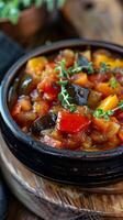 AI generated Ratatouille classic French vegetable stew photo