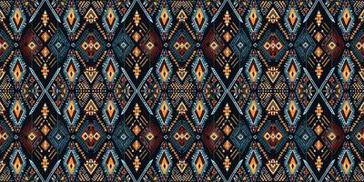 A seamless pattern, geometric tribal patterns, geometric batik, Ikat seamless, aztec style , ethnic boho seamless pattern, luxury decorative textile pattern., fabric, curtain, carpet, Batik Embroidery vector