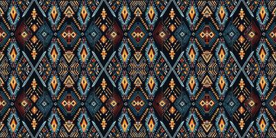 A seamless pattern, geometric tribal patterns, geometric batik, Ikat seamless, aztec style , ethnic boho seamless pattern, luxury decorative textile pattern., fabric, curtain, carpet, Batik Embroidery vector