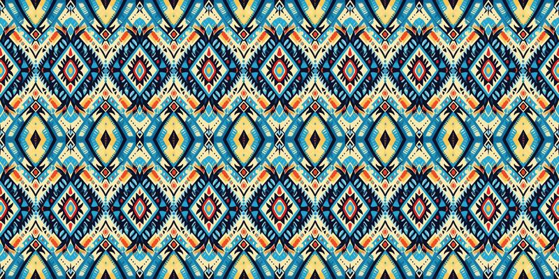 A seamless pattern, geometric tribal patterns, geometric batik, Ikat seamless, aztec style , ethnic boho seamless pattern, luxury decorative textile pattern., fabric, curtain, carpet, Batik Embroidery