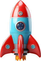 AI generated 3D red and blue rocket png