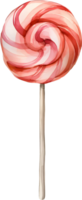 Red candy watercolor element, PNG transparent