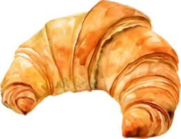 ai généré croissant aquarelle isolé arrière-plan, png transparent