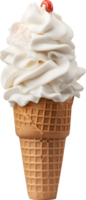 AI generated White ice cream, Png transparent