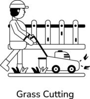 Trendy Grass Cutting vector