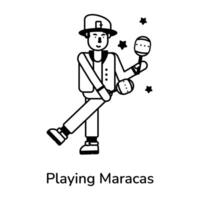 Trendy Playing Maracas vector