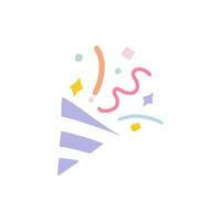 Colorful Confetti Erupting From a Festive Firecracker on a White Background vector