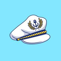 Sailor Captain Hat Cartoon Vector Icons Illustration. Flat Cartoon Concept. Suitable for any creative project.