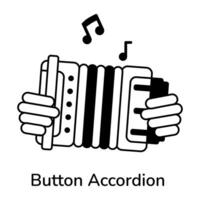 Trendy Button Accordion vector