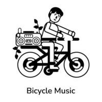 Trendy Bicycle Music vector