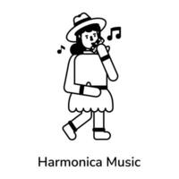 Trendy Harmonica Music vector