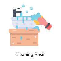 Trendy Cleaning Basin vector