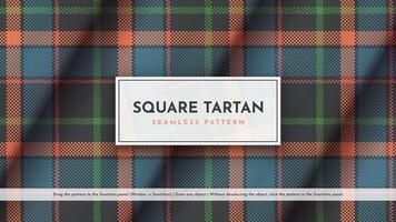 Seamless Square Tartan Pattern. Traditional Scottish Texture. Fashionable Fabric. Textile Background vector