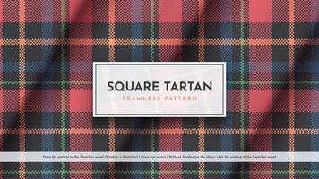 Seamless Square Tartan Pattern. Traditional Scottish Texture. Fashionable Fabric. Textile Background vector