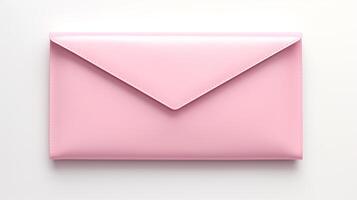 AI generated Pink Envelope Clutch Bag isolated on white background with copy space for advertisement. AI Generated photo